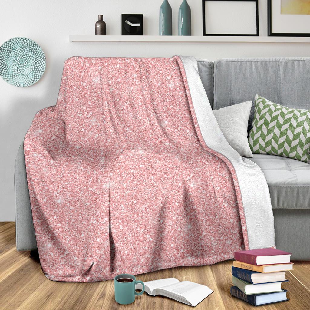 Pink Glitter Pattern Print Blanket-grizzshop