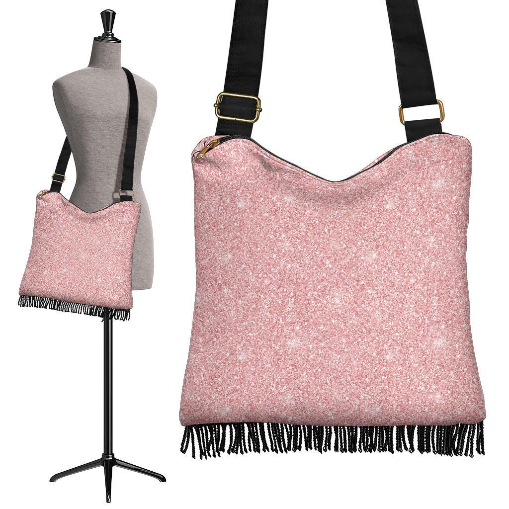 Pink Glitter Pattern Print Crossbody bags-grizzshop