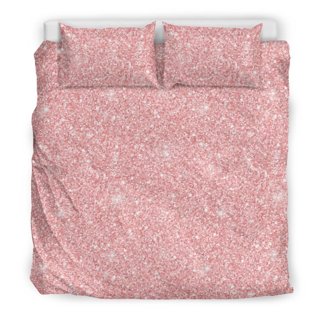 Pink Glitter Pattern Print Duvet Cover Bedding Set-grizzshop