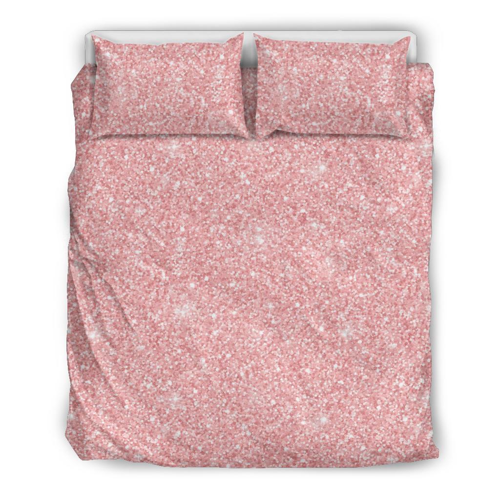 Pink Glitter Pattern Print Duvet Cover Bedding Set-grizzshop