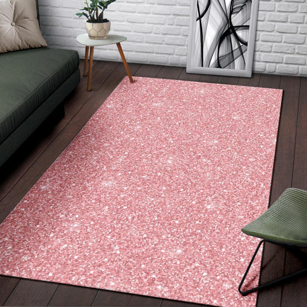 Pink Glitter Pattern Print Floor Mat-grizzshop