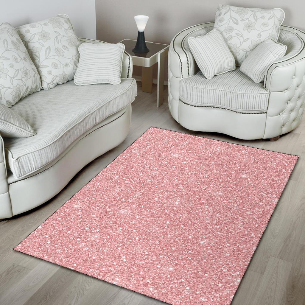 Pink Glitter Pattern Print Floor Mat-grizzshop