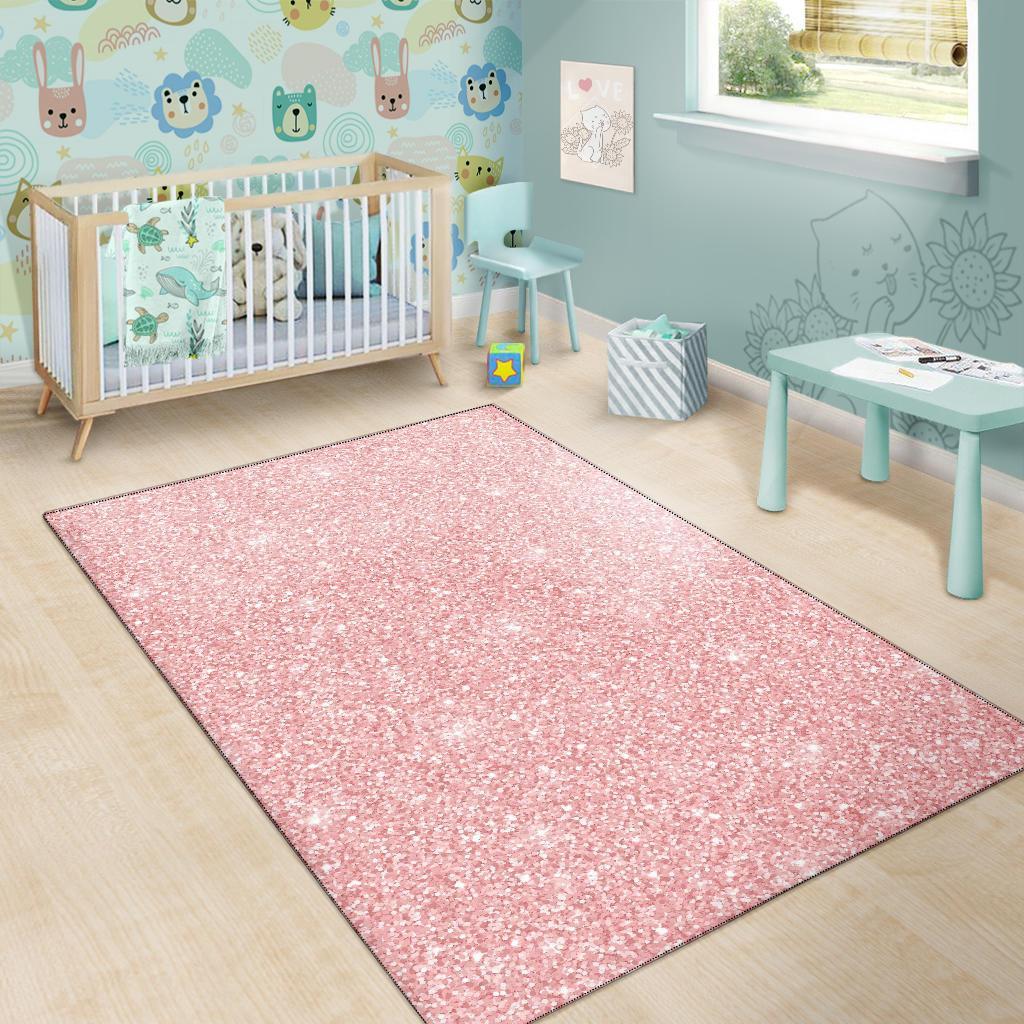 Pink Glitter Pattern Print Floor Mat-grizzshop