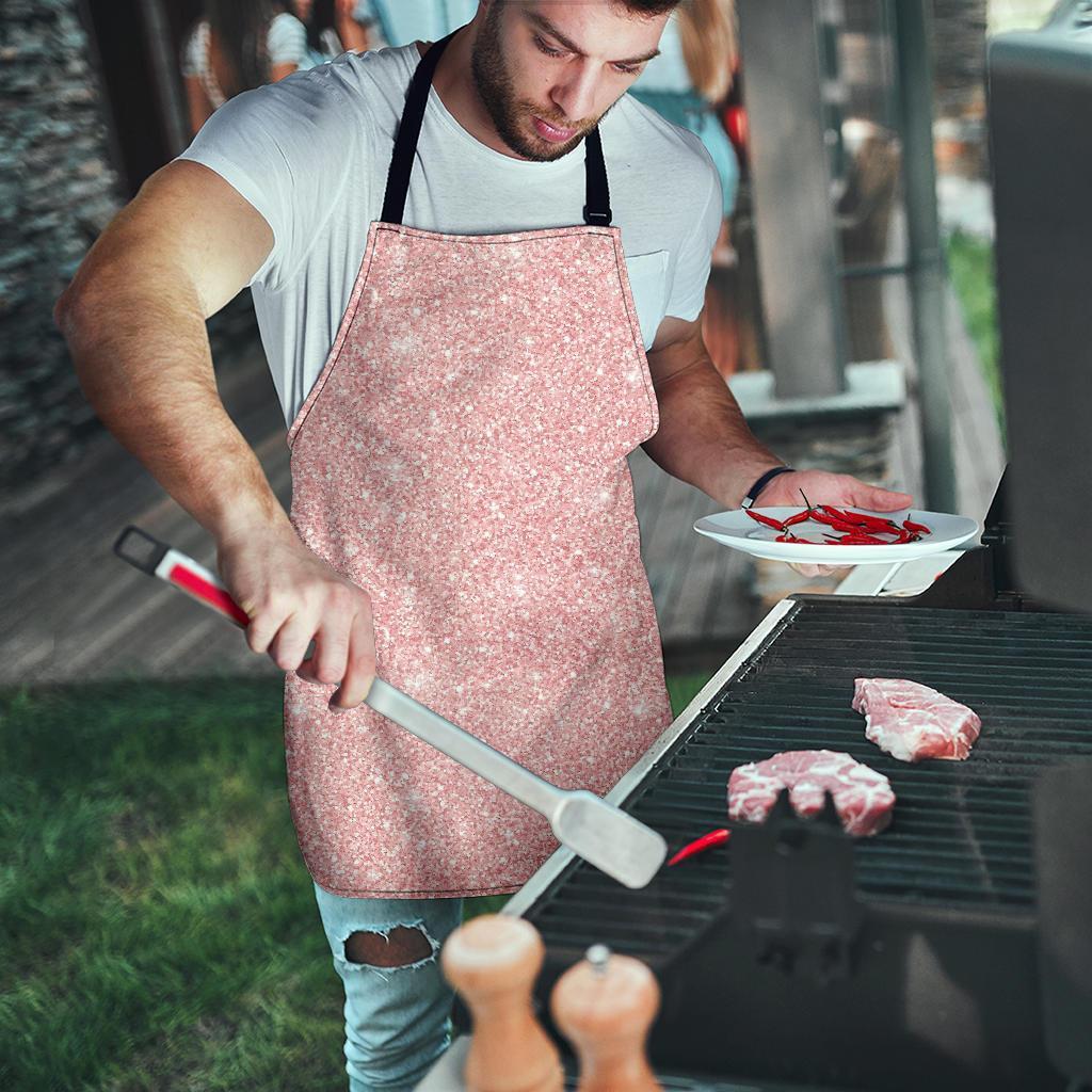 Pink Glitter Pattern Print Men's Apron-grizzshop