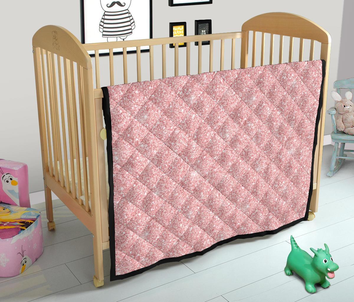 Pink Glitter Pattern Print Quilt-grizzshop