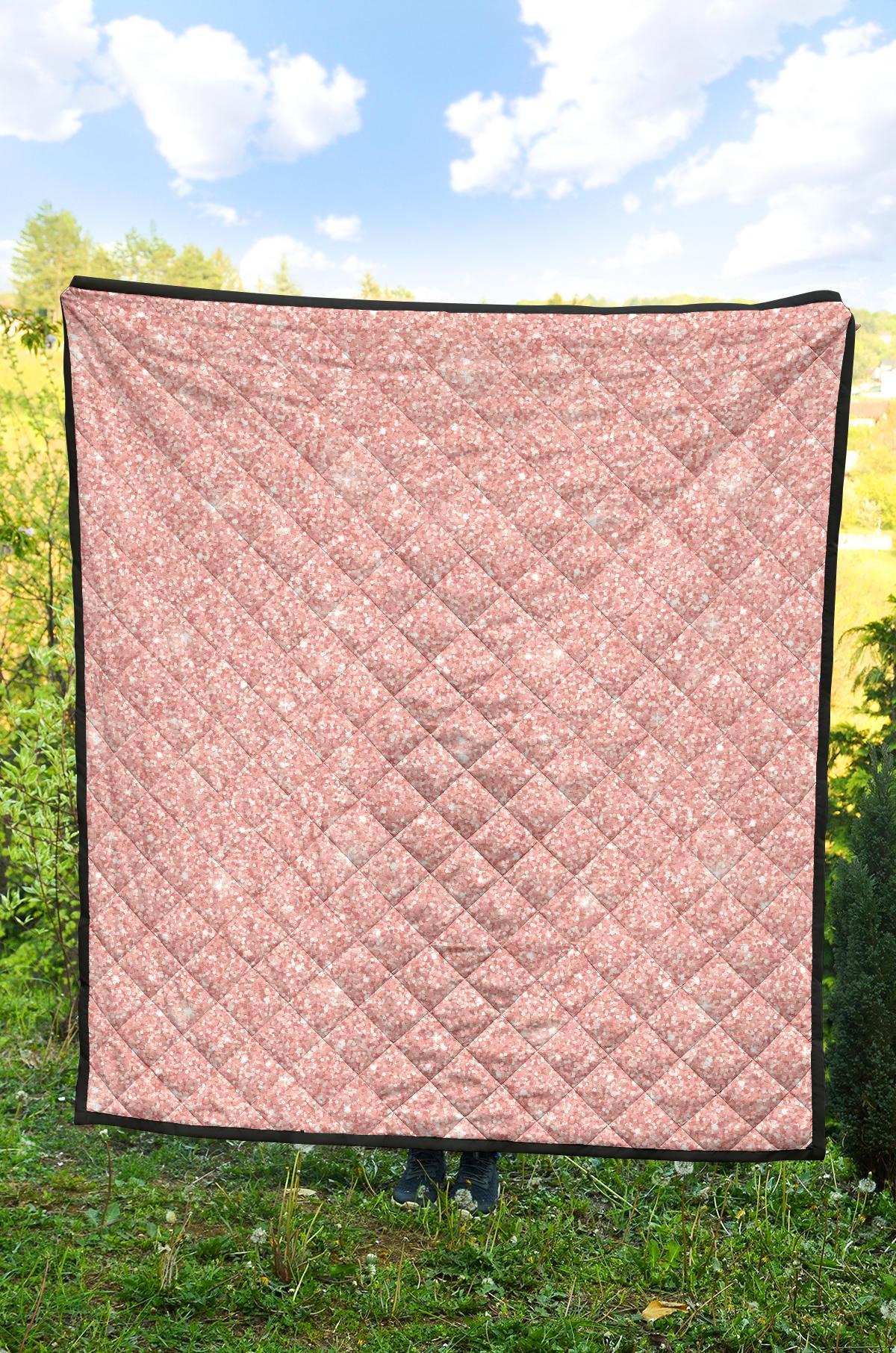 Pink Glitter Pattern Print Quilt-grizzshop