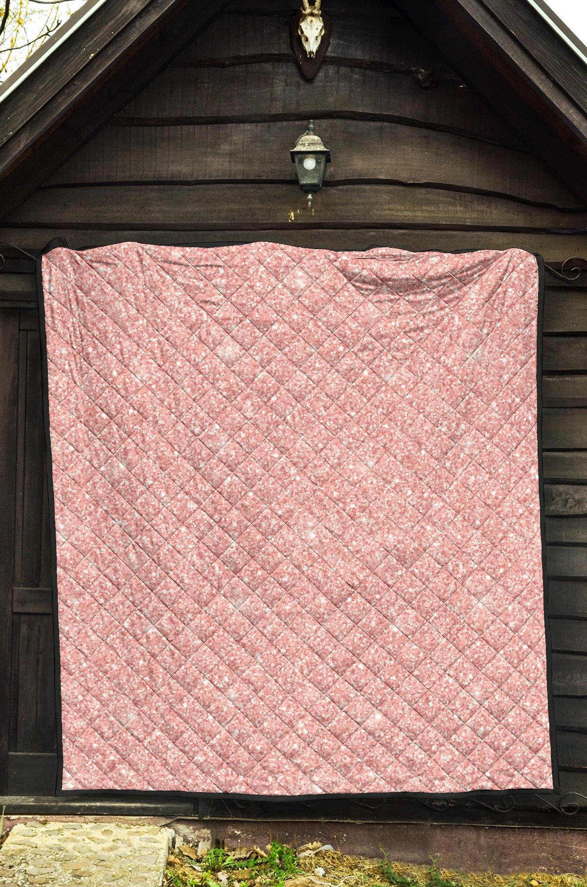 Pink Glitter Pattern Print Quilt-grizzshop