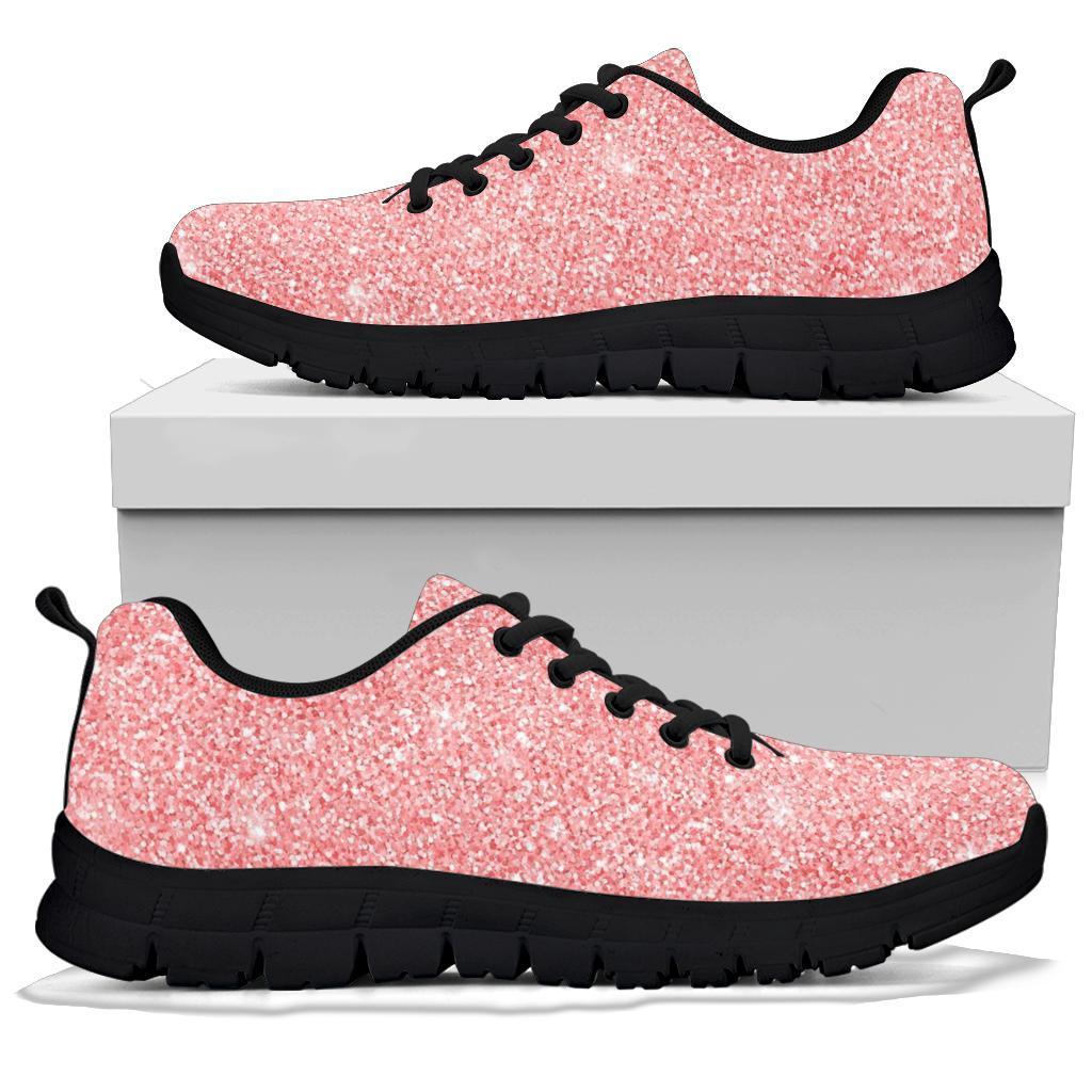 Pink Glitter Pattern Print Sneaker Shoes For Men Women-grizzshop