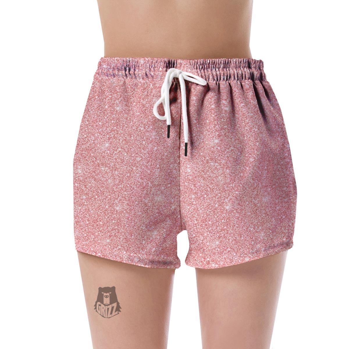 Pink Glitter Pattern Print Women's Shorts-grizzshop