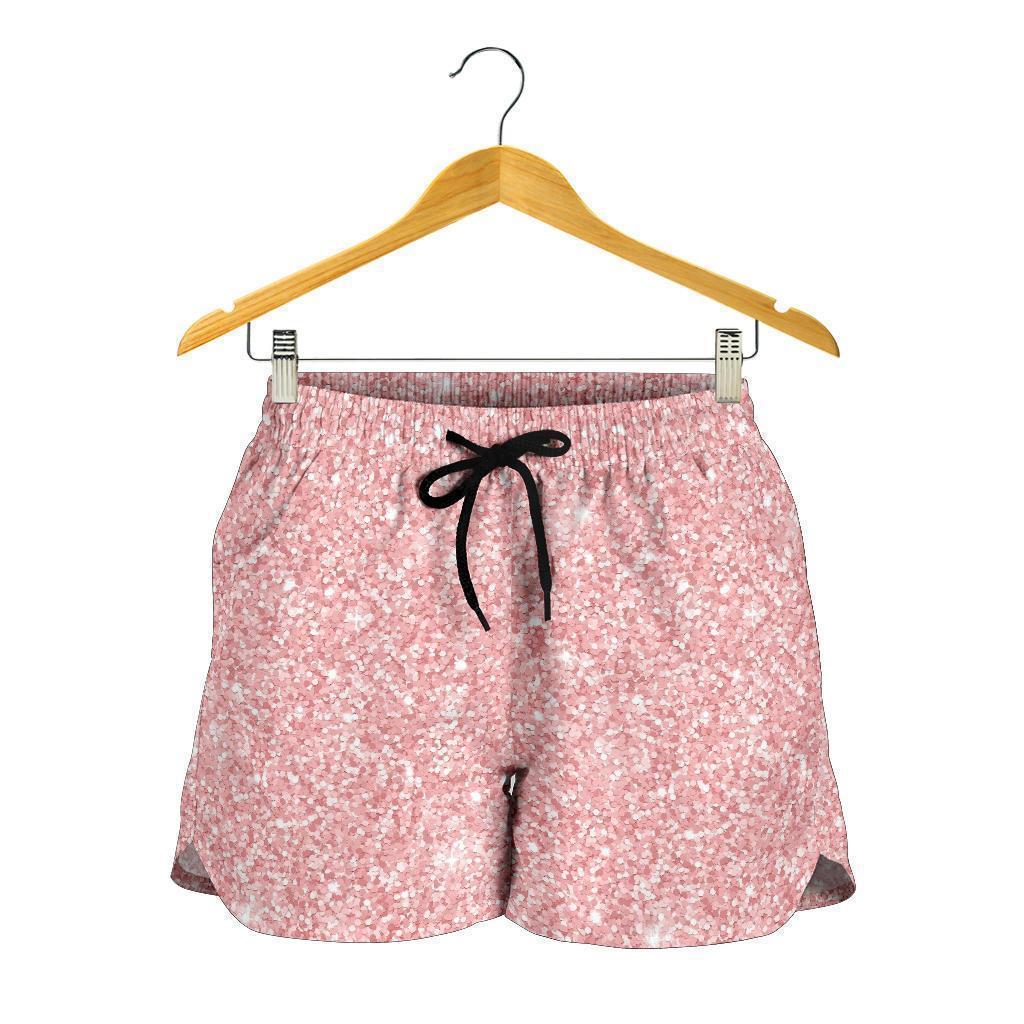 Pink Glitter Pattern Print Women's Shorts-grizzshop
