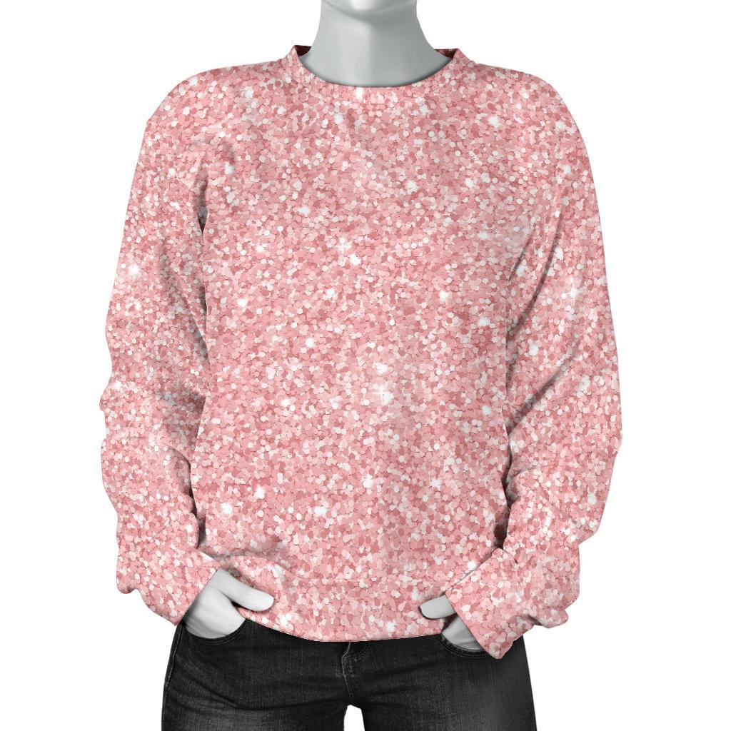 Pink Glitter Pattern Print Women's Sweatshirt-grizzshop