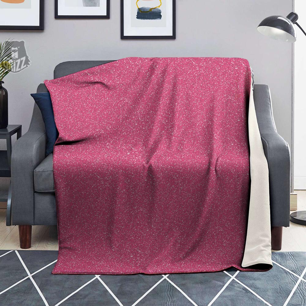 Pink Glitter Texture Print Blanket-grizzshop