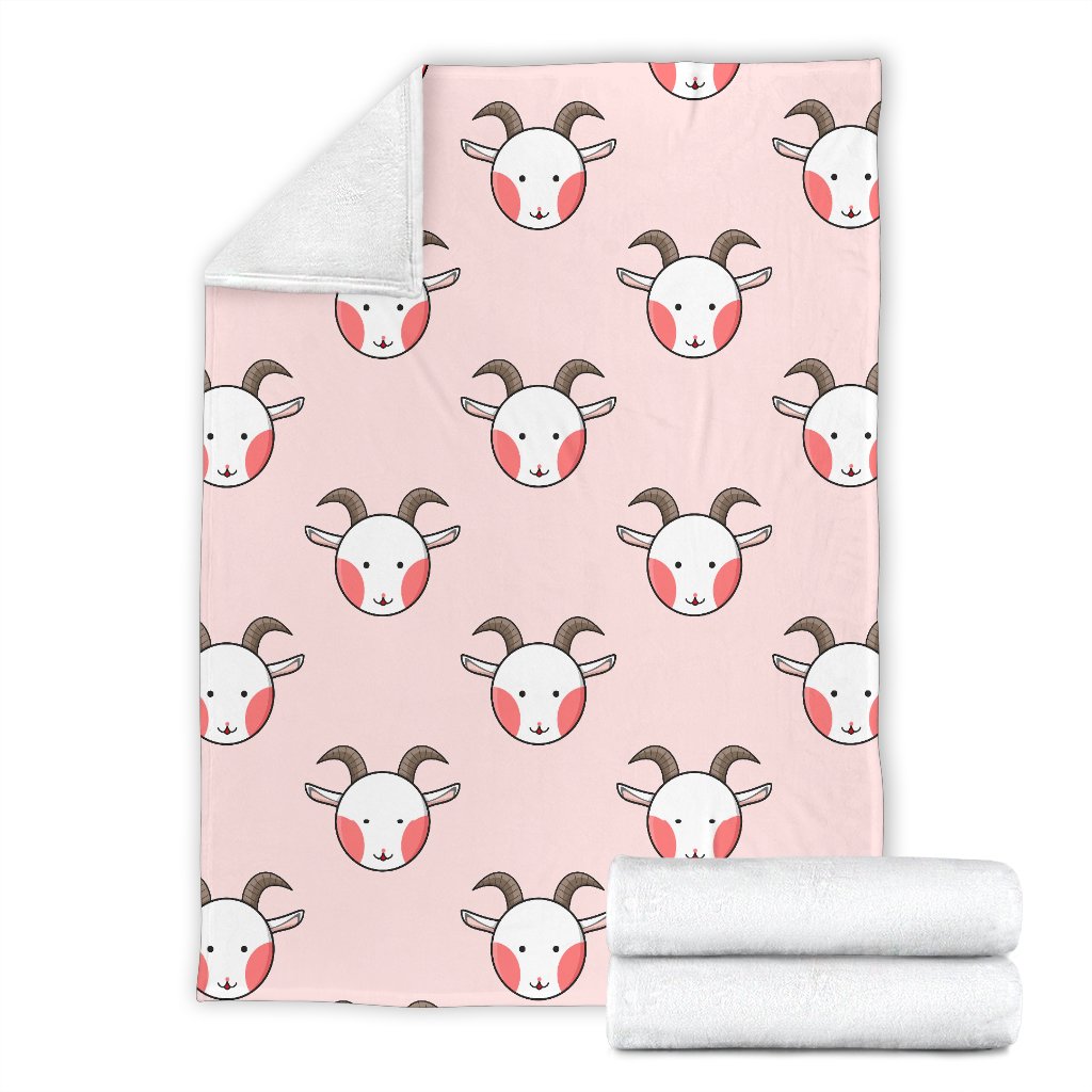 Pink Goat Sheep Pattern Print Blanket-grizzshop