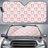 Pink Goat Sheep Pattern Print Car Sun Shade-grizzshop