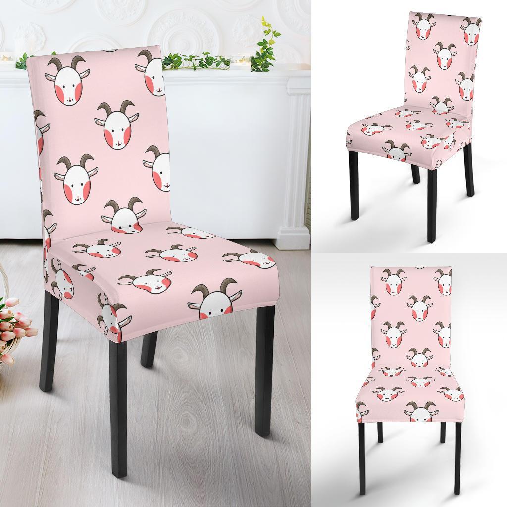 Pink Goat Sheep Pattern Print Chair Cover-grizzshop