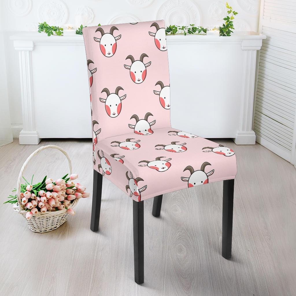 Pink Goat Sheep Pattern Print Chair Cover-grizzshop