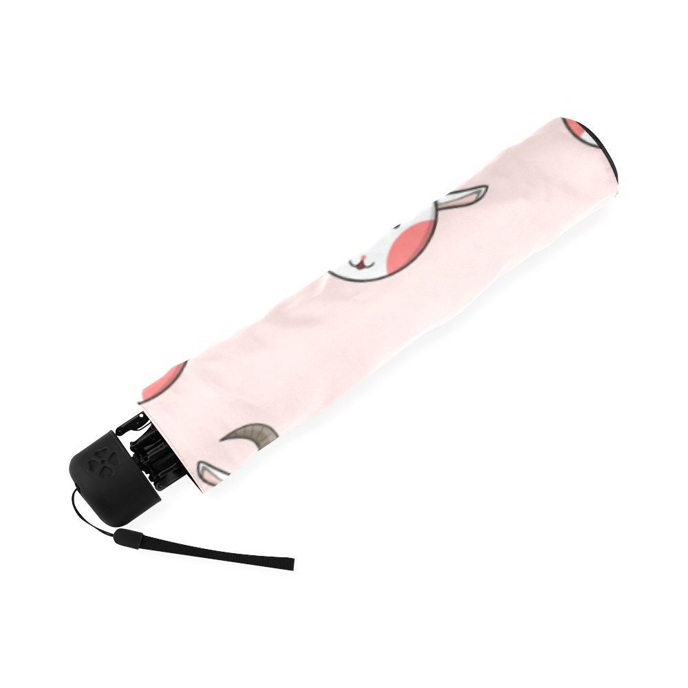 Pink Goat Sheep Pattern Print Foldable Umbrella-grizzshop