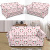 Pink Goat Sheep Pattern Print Loveseat Cover-grizzshop