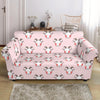 Pink Goat Sheep Pattern Print Loveseat Cover-grizzshop