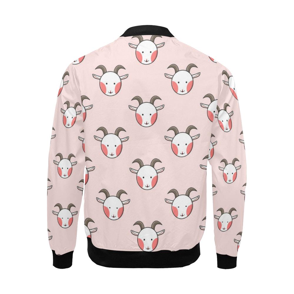 Pink Goat Sheep Pattern Print Men's Bomber Jacket-grizzshop