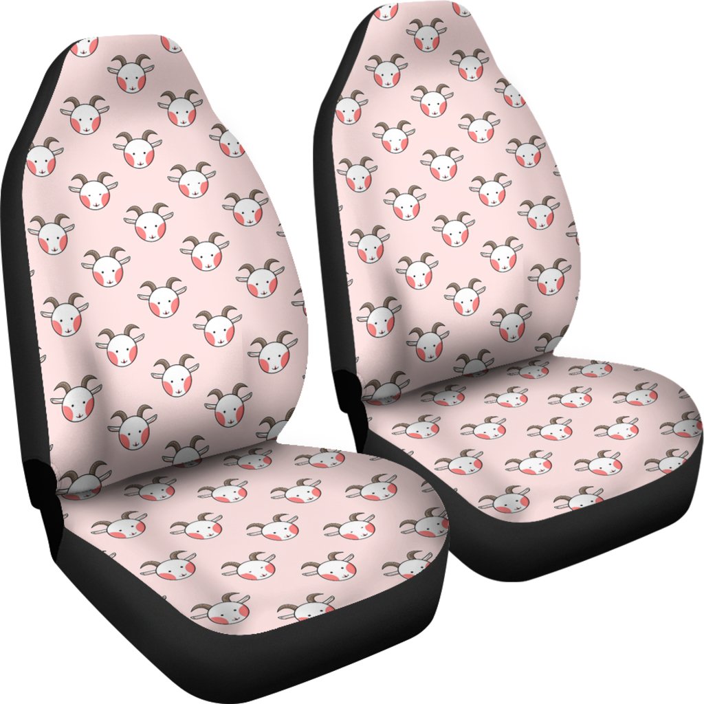Pink Goat Sheep Pattern Print Universal Fit Car Seat Cover-grizzshop