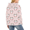 Pink Goat Sheep Pattern Print Women Pullover Hoodie-grizzshop