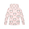 Pink Goat Sheep Pattern Print Women Pullover Hoodie-grizzshop