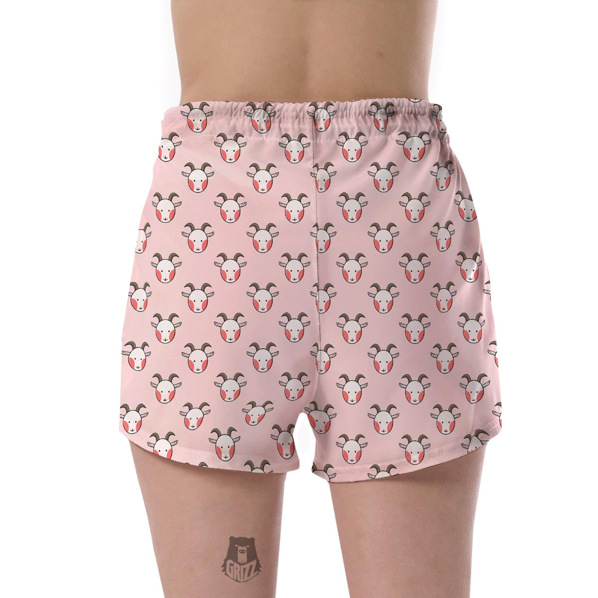 Pink Goat Sheep Pattern Print Women's Shorts-grizzshop