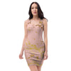 Pink Gold Marble Bodycon Dress-grizzshop