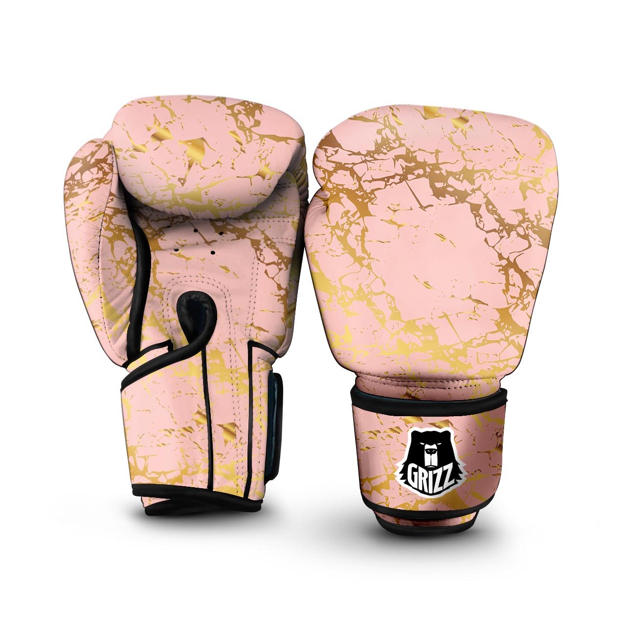 Pink Gold Marble Boxing Gloves-grizzshop