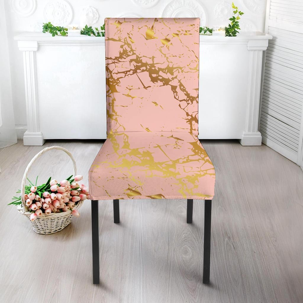 Pink Gold Marble Chair Cover-grizzshop