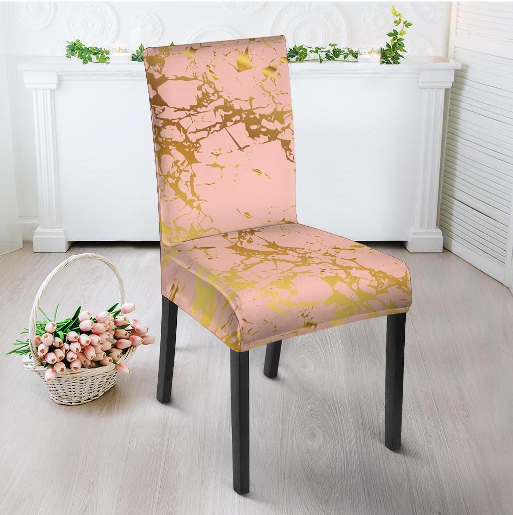 Pink Gold Marble Chair Cover-grizzshop