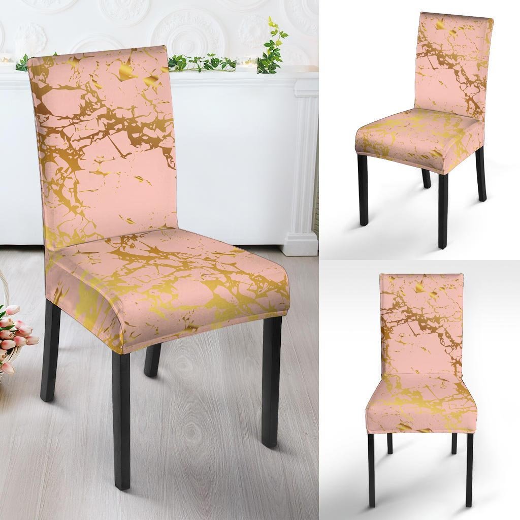 Pink Gold Marble Chair Cover-grizzshop