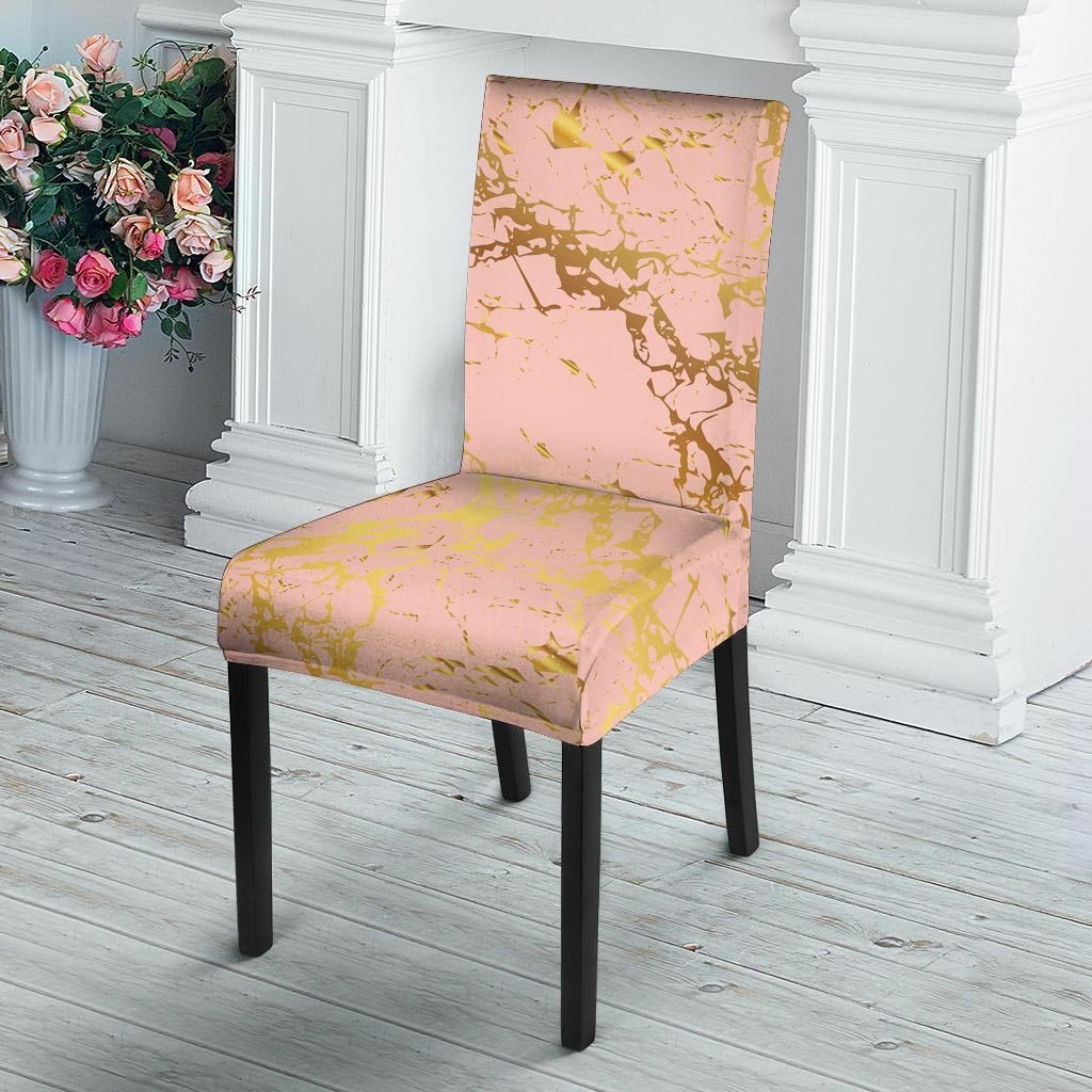 Pink Gold Marble Chair Cover-grizzshop