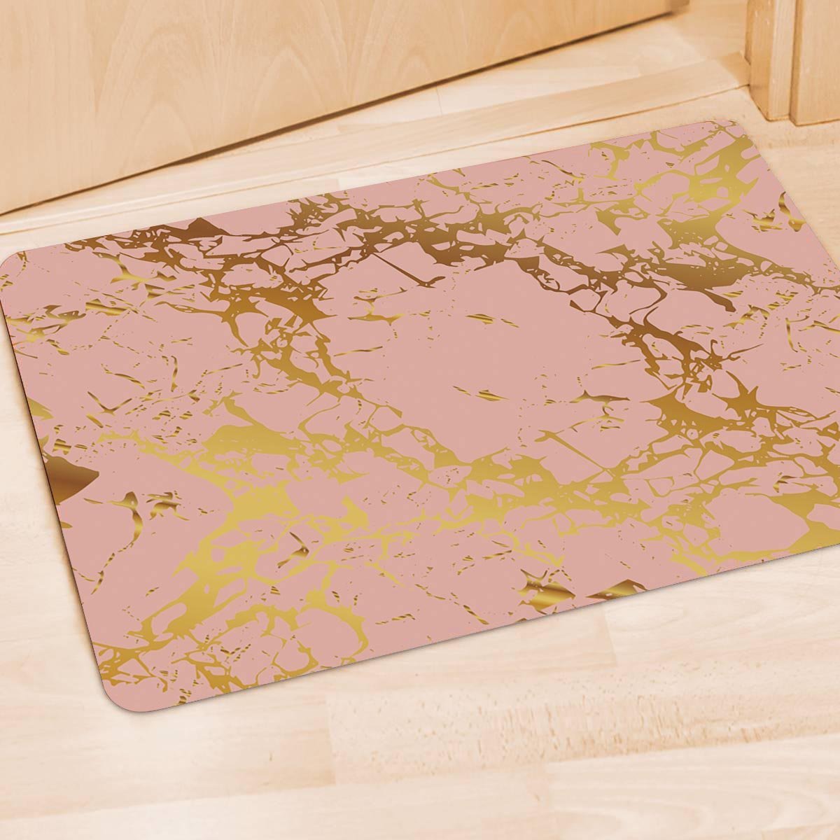 Pink Gold Marble Door Mat-grizzshop