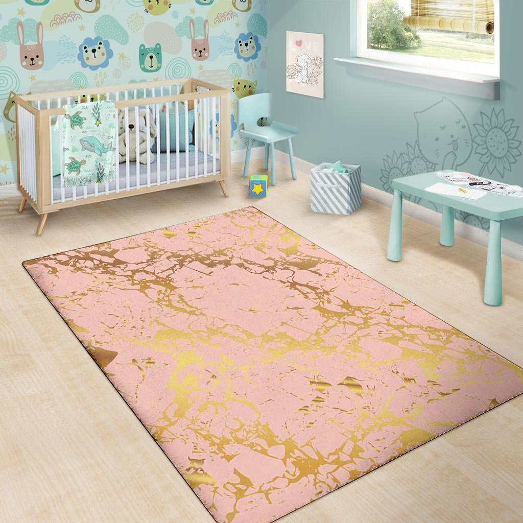 Pink Gold Marble Floor Mat-grizzshop