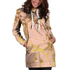 Pink Gold Marble Hoodie Dress-grizzshop