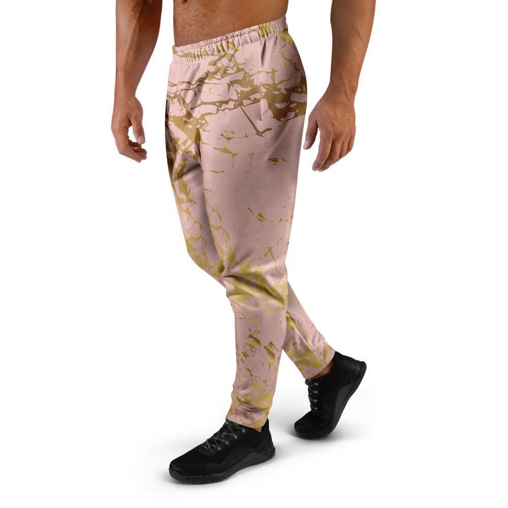 Pink Gold Marble Men's Joggers-grizzshop