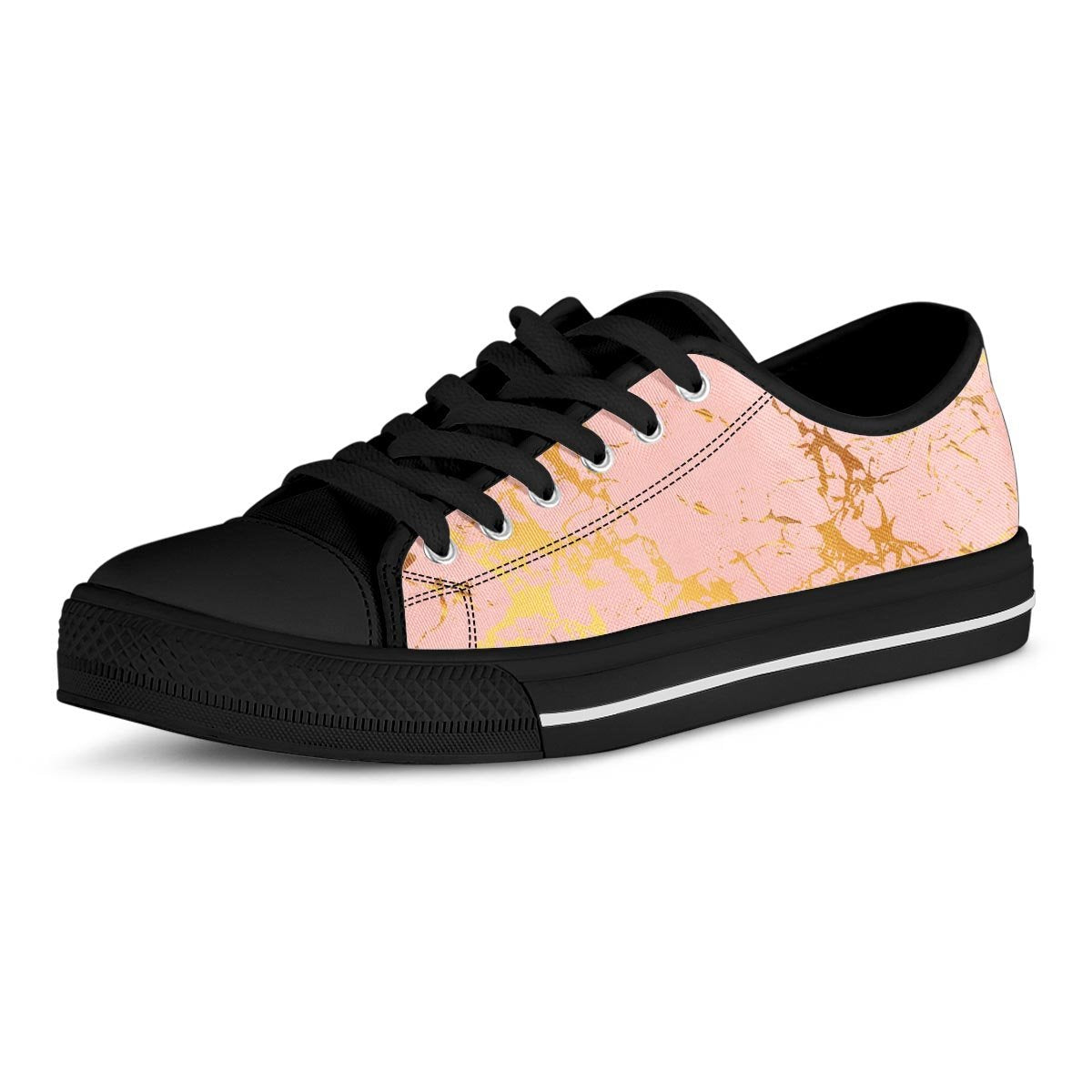 Pink Gold Marble Men's Low Top Shoes-grizzshop