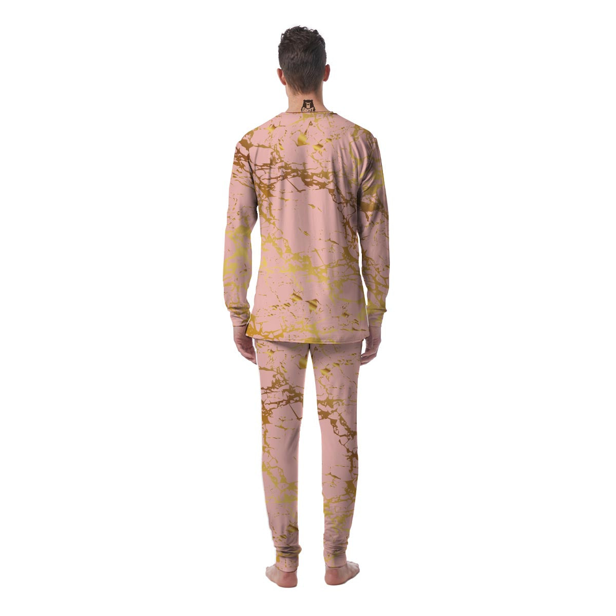 Pink Gold Marble Men's Pajamas-grizzshop