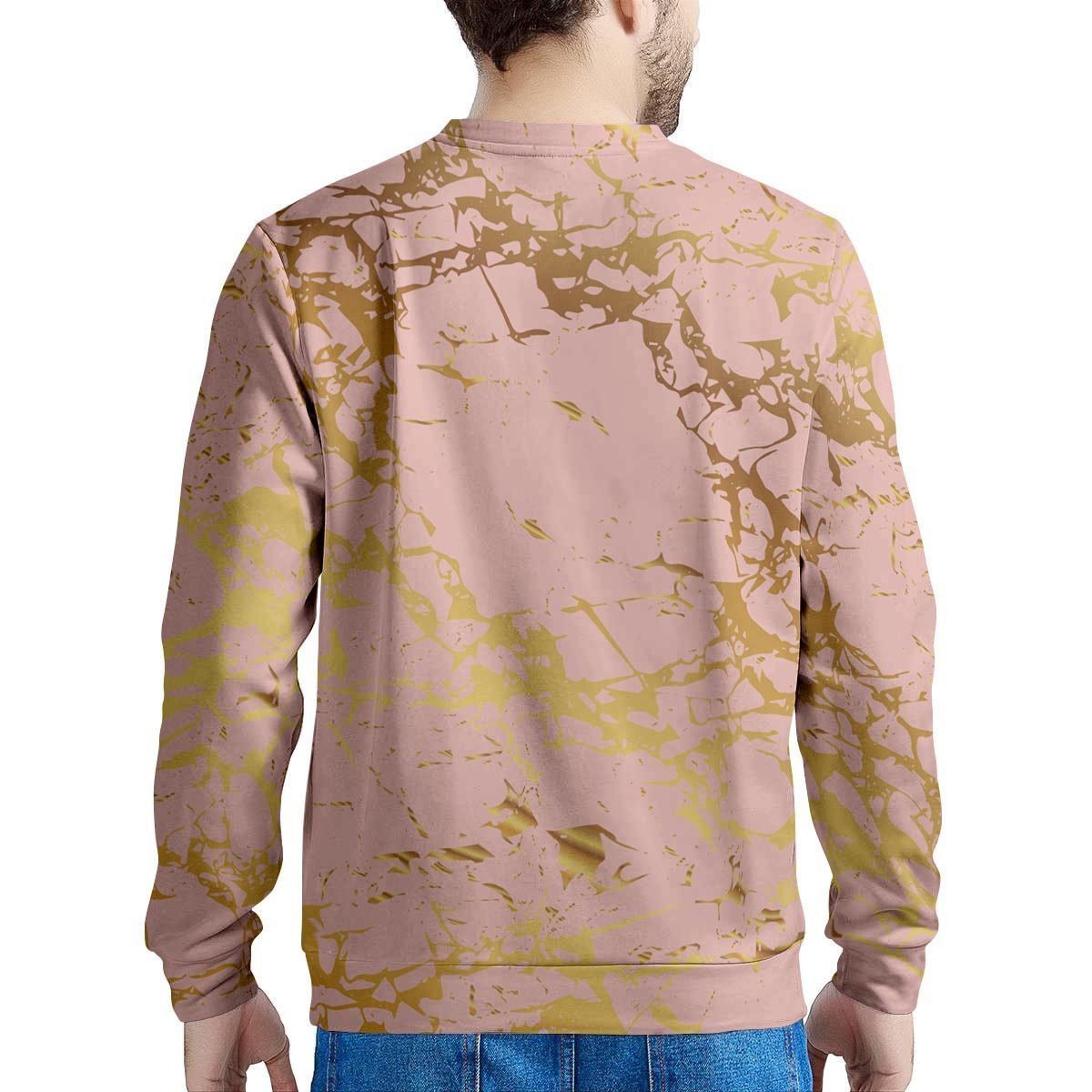 Pink Gold Marble Men's Sweatshirt-grizzshop