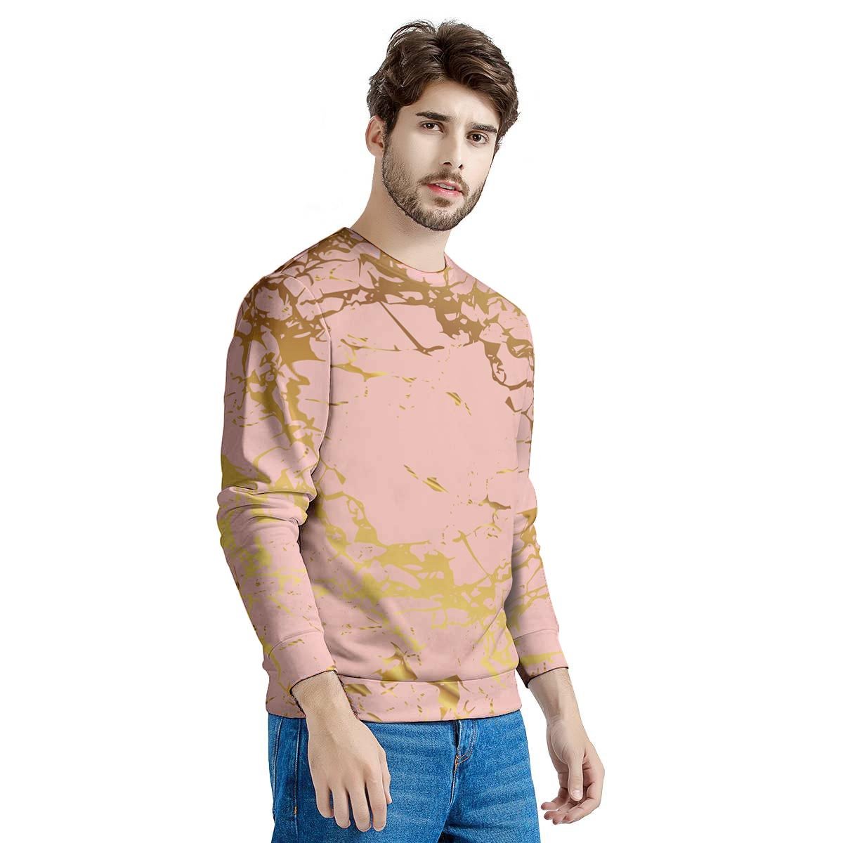 Pink Gold Marble Men's Sweatshirt-grizzshop