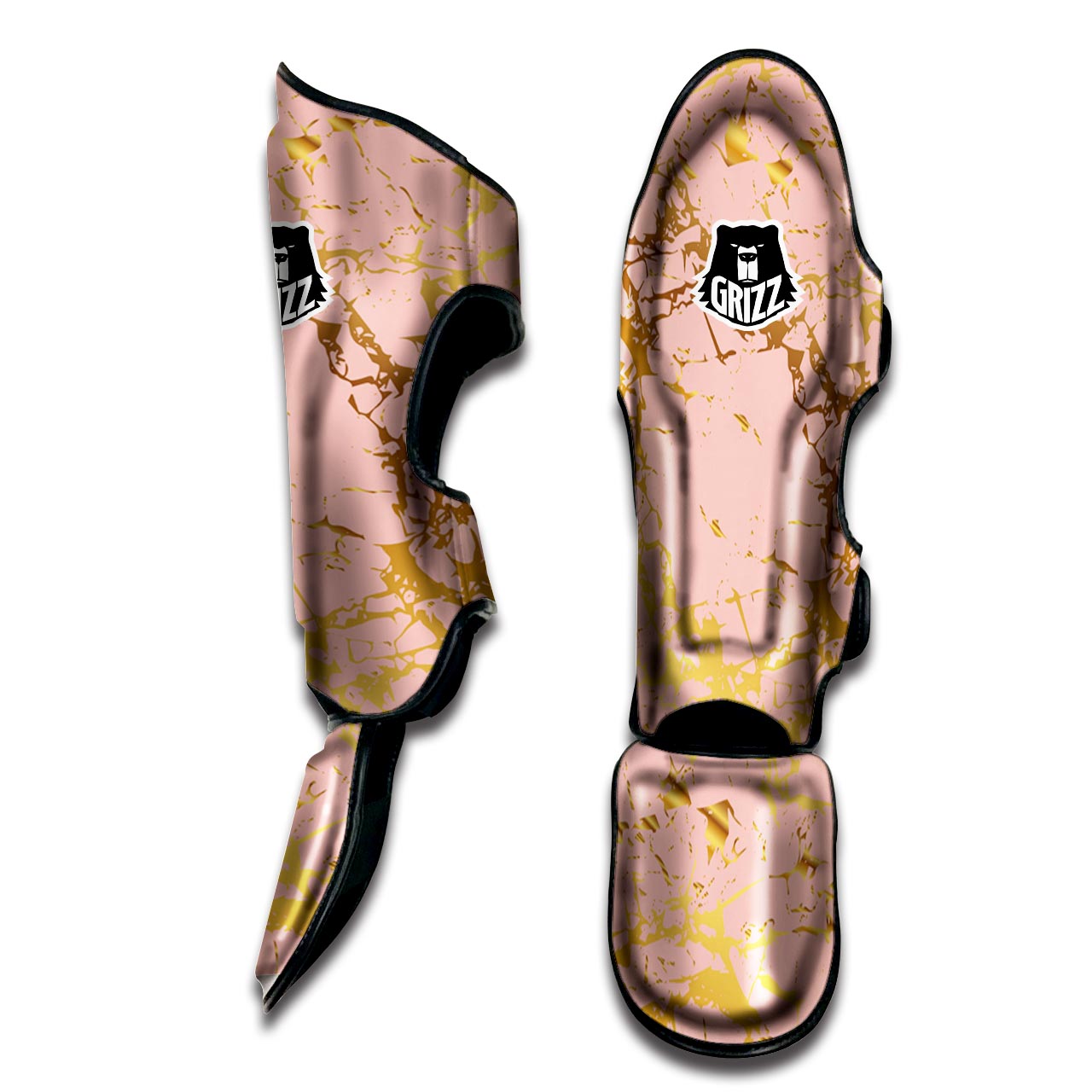 Pink Gold Marble Muay Thai Shin Guard-grizzshop