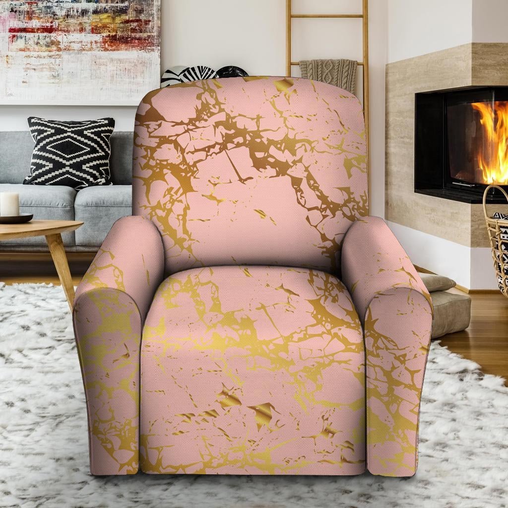 Pink Gold Marble Recliner Cover-grizzshop