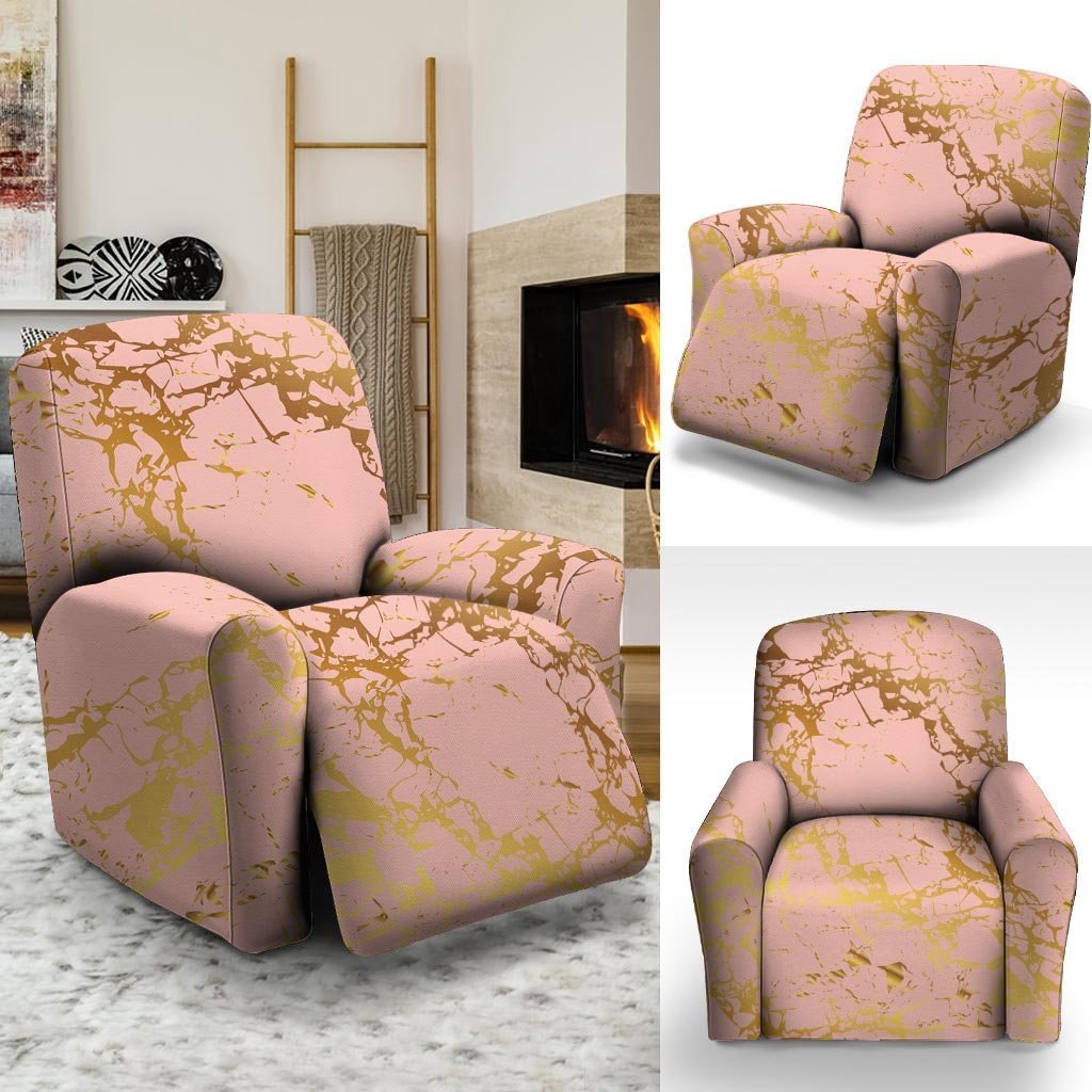 Pink Gold Marble Recliner Cover-grizzshop