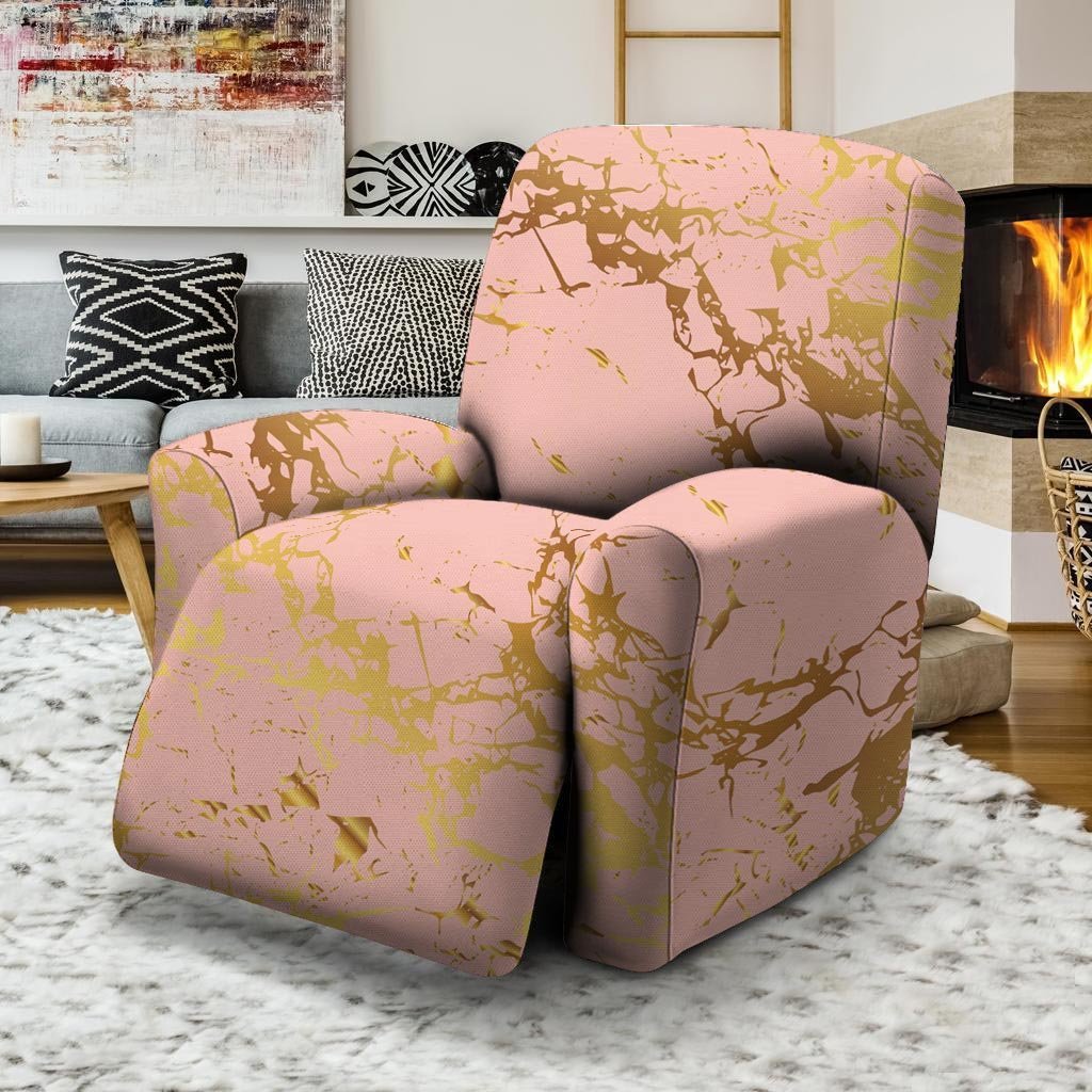 Pink Gold Marble Recliner Cover-grizzshop