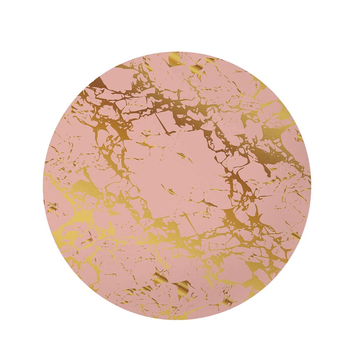 Pink Gold Marble Round Rug-grizzshop