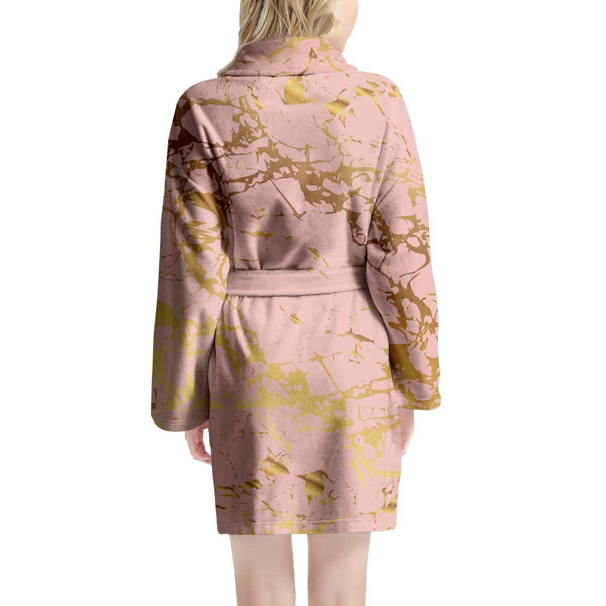 Pink Gold Marble Women's Robe-grizzshop