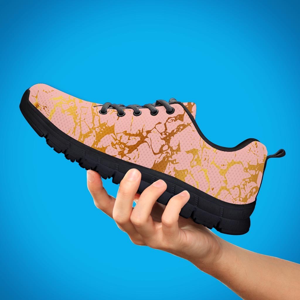 Pink Gold Marble Women's Sneakers-grizzshop