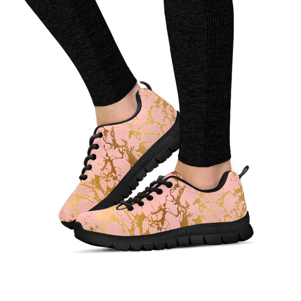 Pink Gold Marble Women's Sneakers-grizzshop